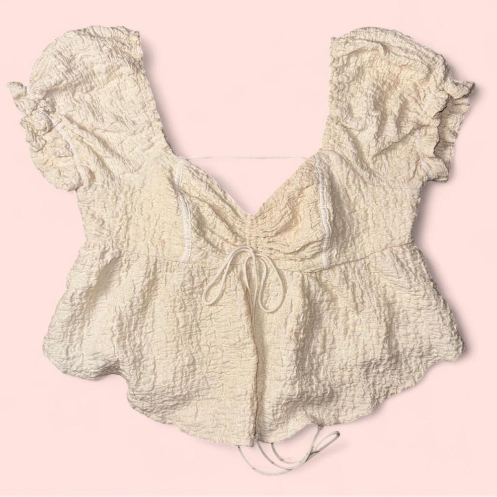 Urban Outfitters Textured Cream Top